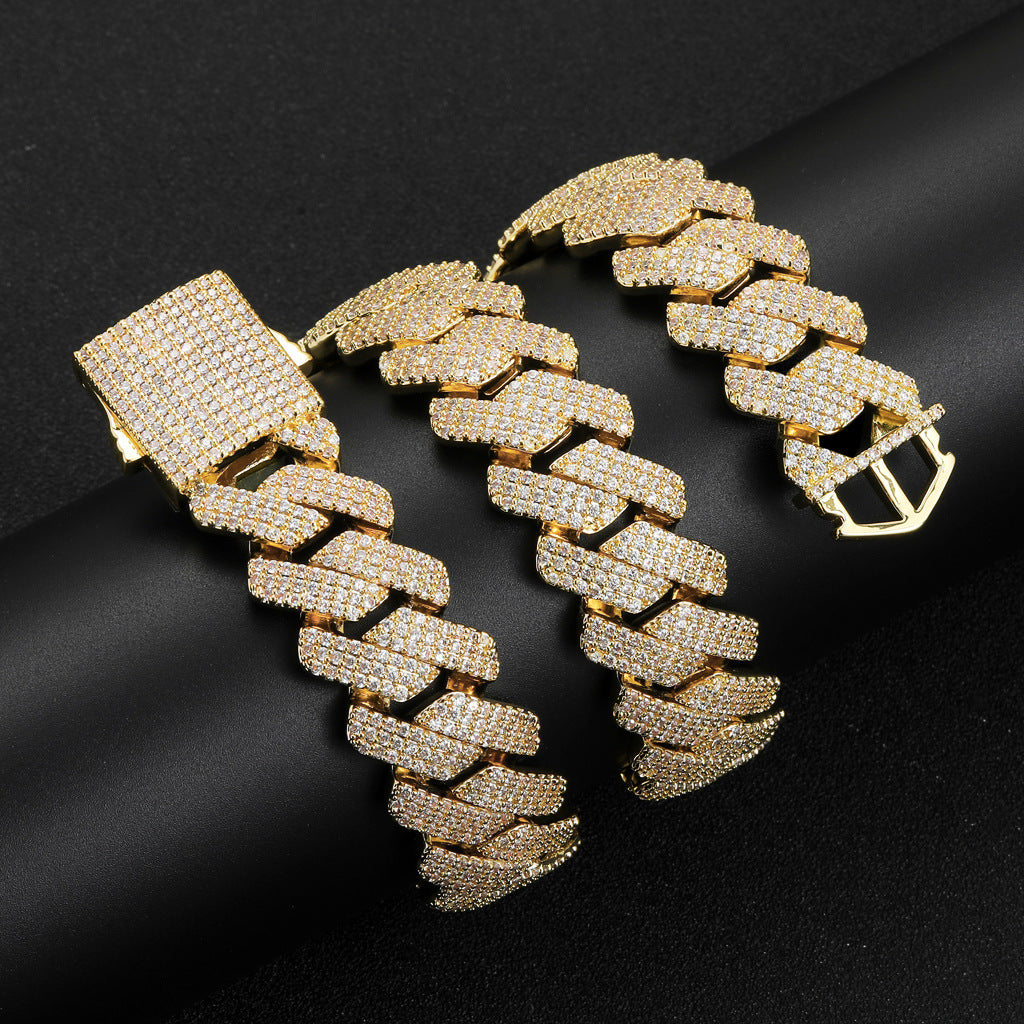 Hip Hop Cuban Link Cubic Zirconia Necklace for Men