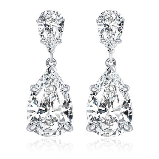 Pear Cut Moissanite Drop Earrings, 18K Gold Plated S925 Stud Earrings product image