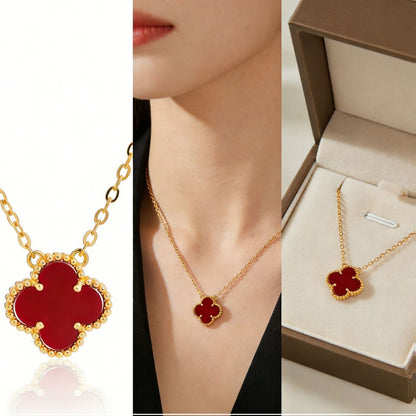 Elegant Clover Pendant Necklace for Women Dainty Everyday Layering Piece
