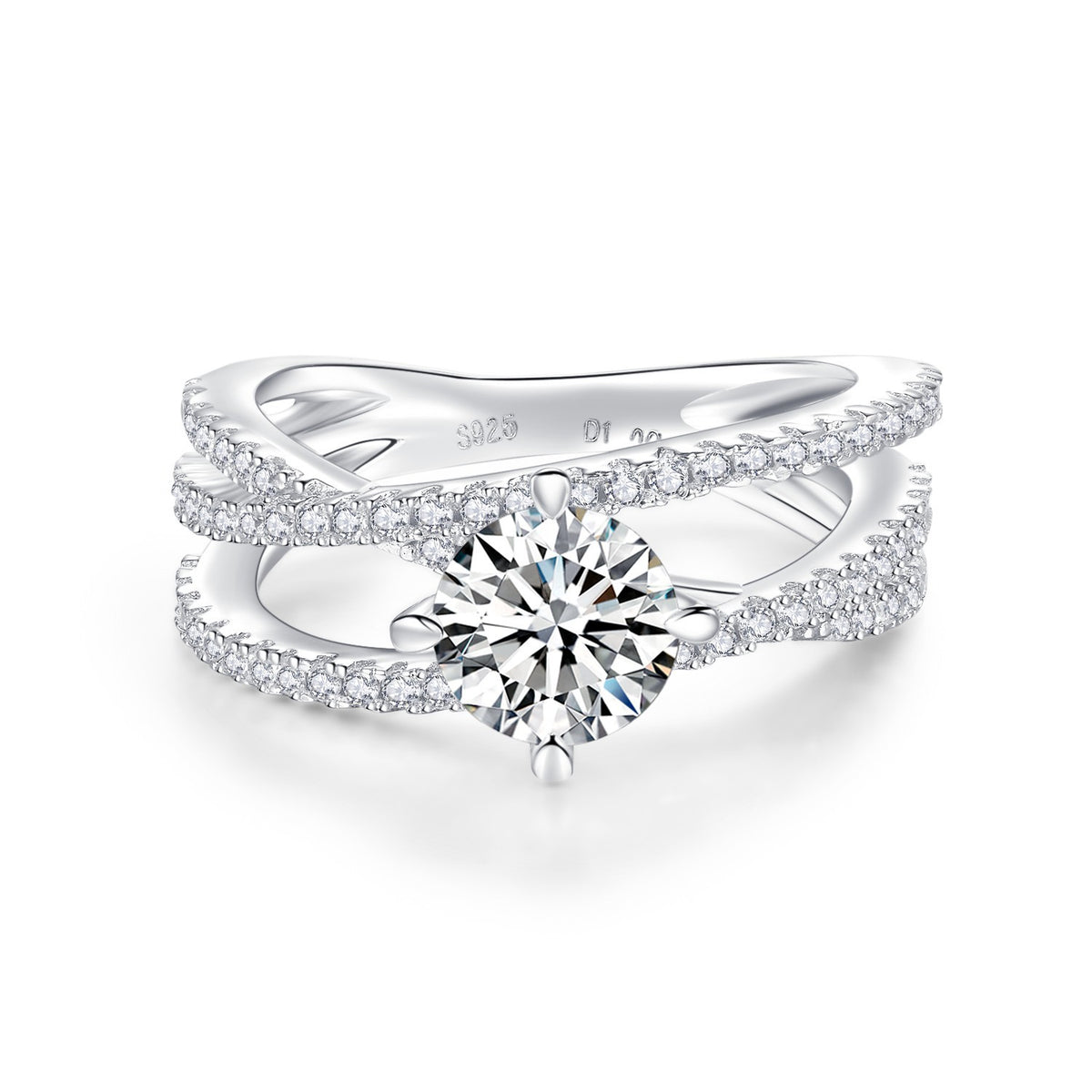 Moissanite Ring for Women, 18K Gold Plated 925 Sterling Silver Halo-Inspired Promise Engagement Ring product image