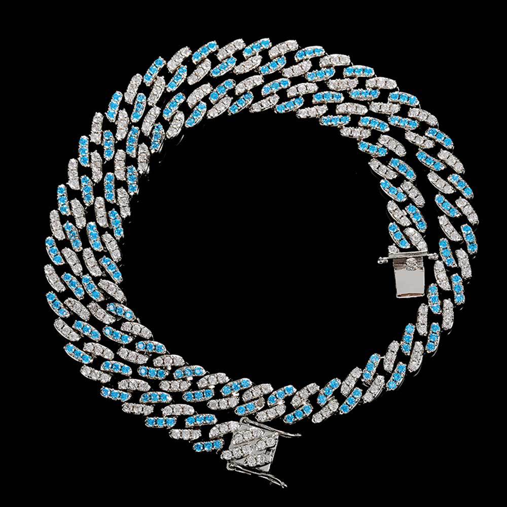 9 mm Colored CZ Cuban Hip Hop Necklace with Copper Base - CHA001 product image