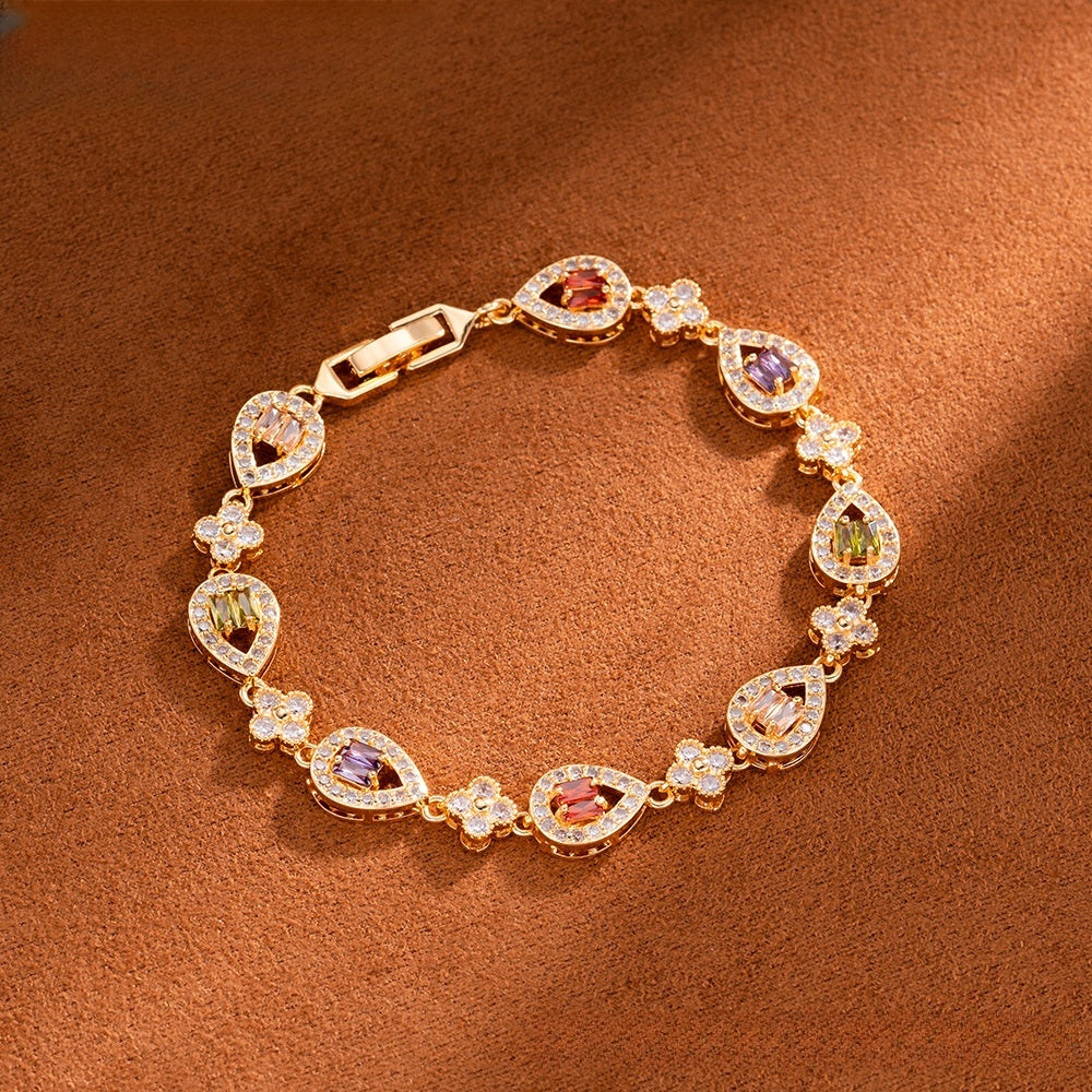 Pear Floral Gem Bracelet for Women