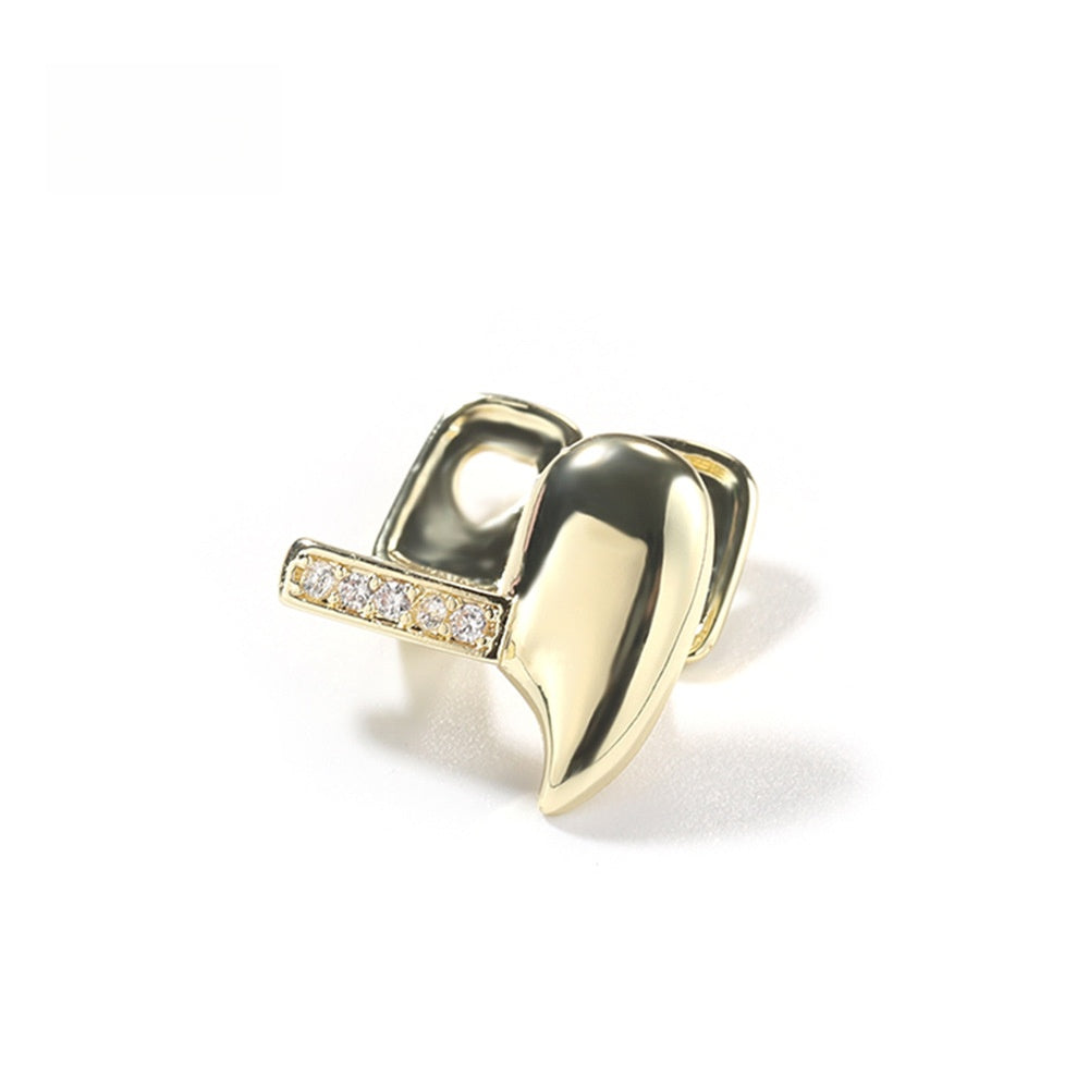 Trendy Heart Ring for Women – Gold or Silver Color Copper Statement Ring with Crystal Accent