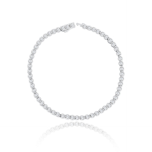 Moissanite Tennis Bracelet, S925 Sterling Silver, 18k Gold-Plated, Slim Stackable Bracelet product image