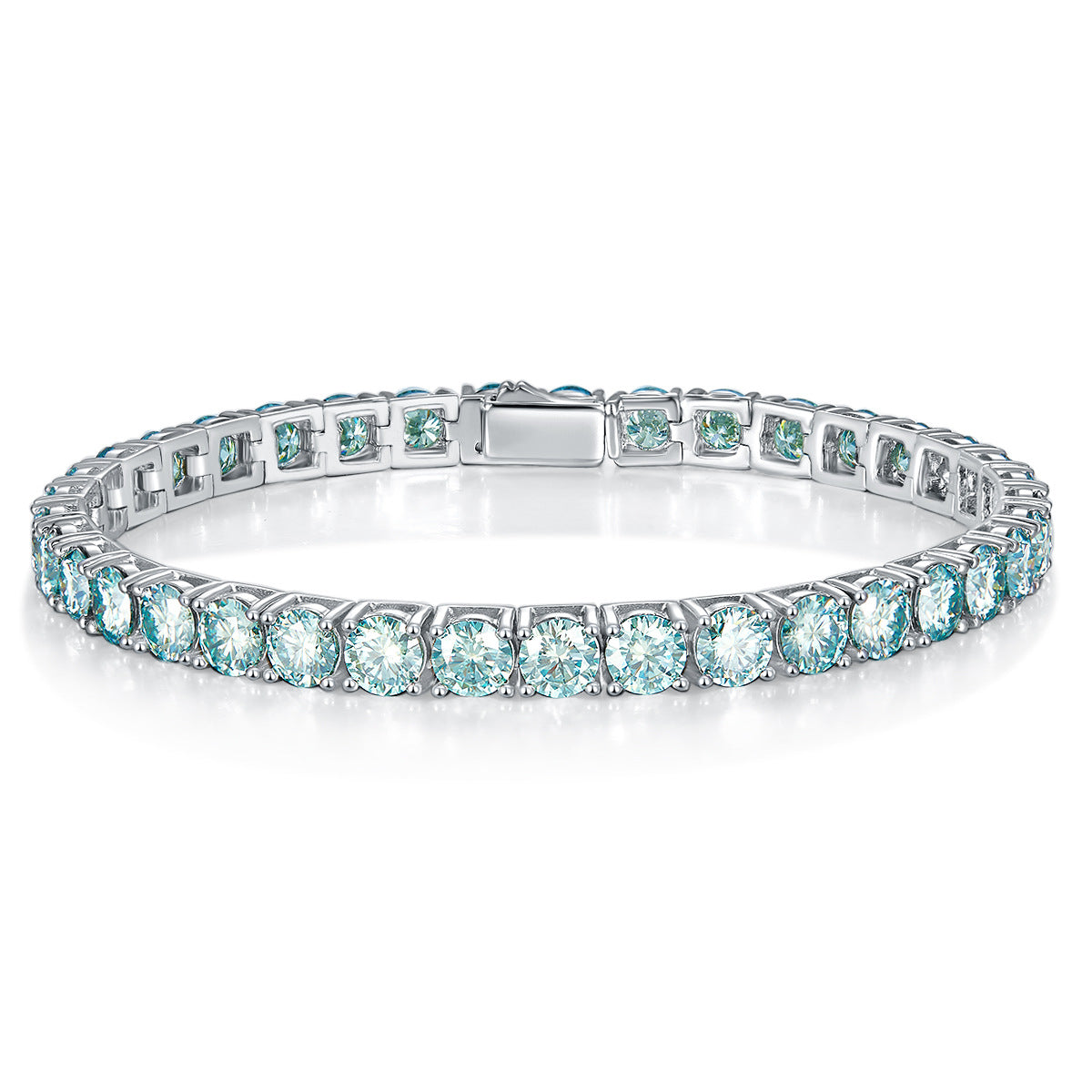 925 Silver Moissanite Tennis Bracelet, Blue Green Full Circle Bracelet for Everyday Wear and Gifts product image
