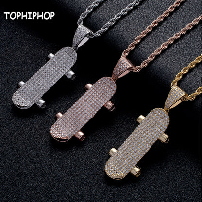 Hip Hop Dog Cubic Zirconia Pendant Necklace for Men and Women