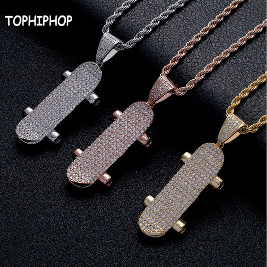 Hip Hop Dog Cubic Zirconia Pendant Necklace for Men and Women