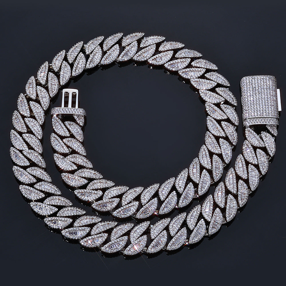 20 mm Wide Pave Cuban Copper Necklace with Cubic Zirconia - CHA354 product image