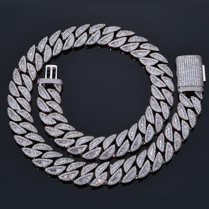 20 mm Wide Pave Cuban Copper Necklace with Cubic Zirconia - CHA354