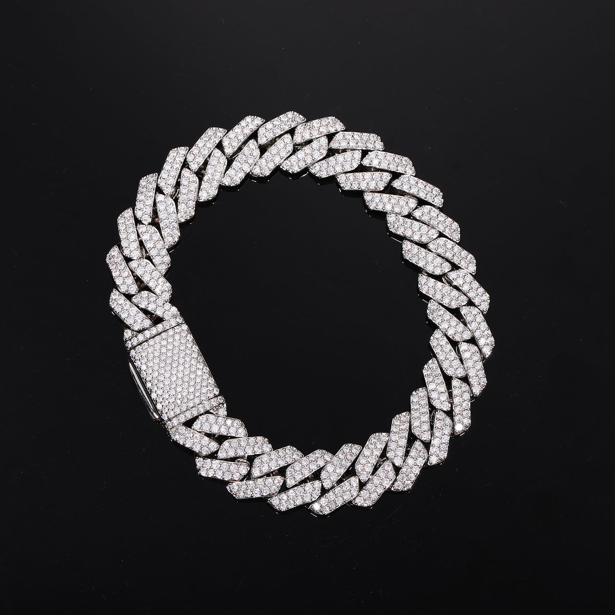 Iced Out Cuban Link Chain Bracelet 12mm Zircon Link Chain for Men and Women product image
