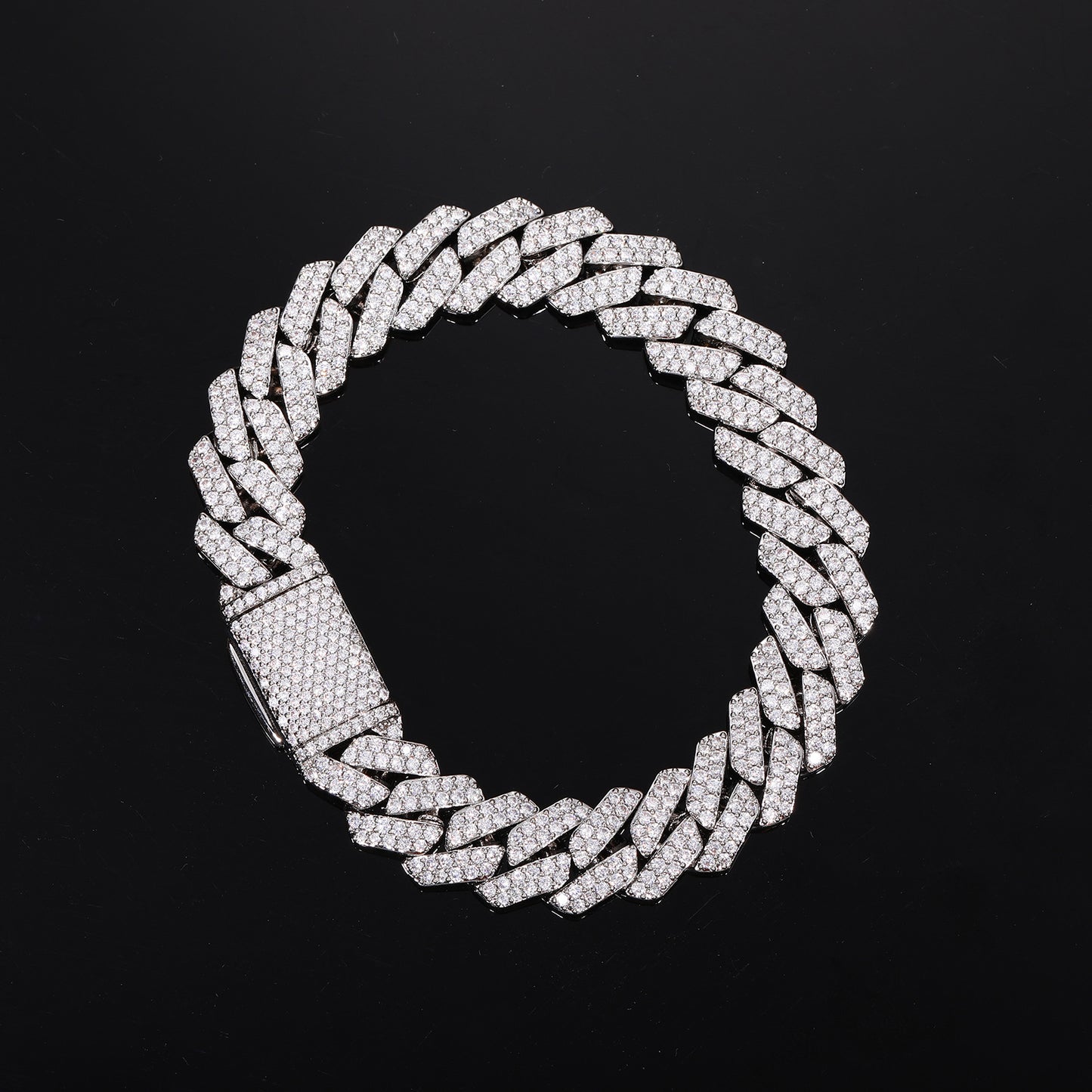 Iced Out Cuban Link Chain Bracelet 12mm Zircon Link Chain for Men and Women product image