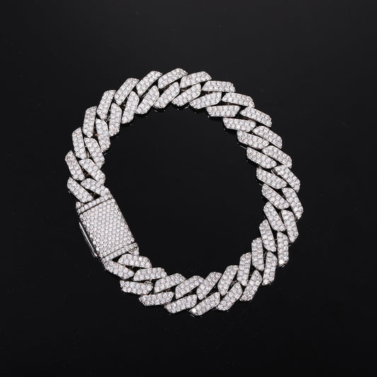 Iced Out Cuban Link Chain Bracelet 12mm Zircon Link Chain for Men and Women product image