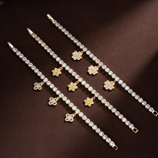 Floral Tennis Bracelet for Women