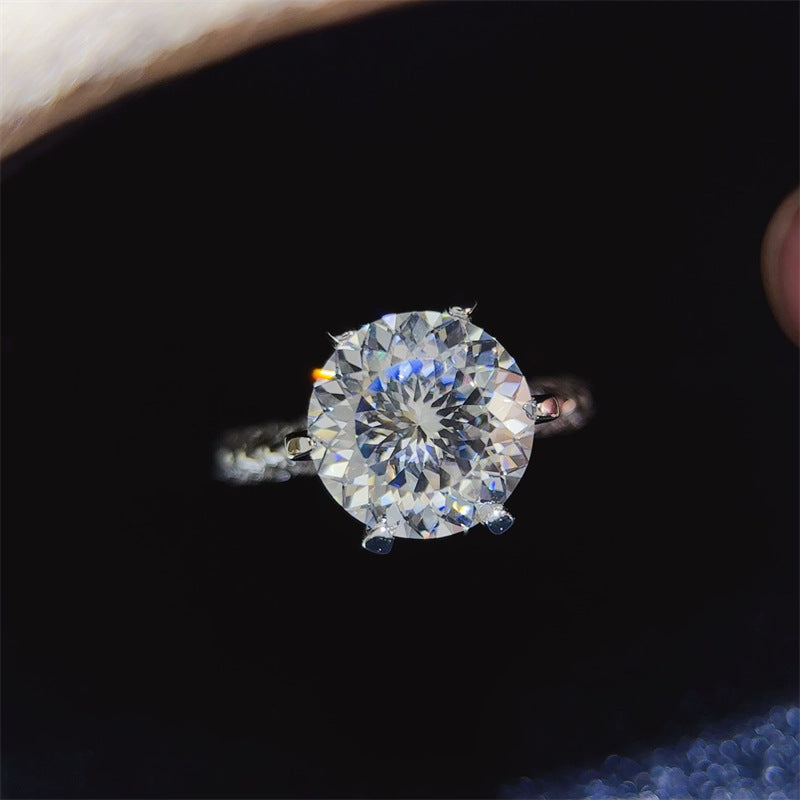 5 Carat Moissanite Ring for Women, Round Solitaire Six-Prong Engagement Ring product image