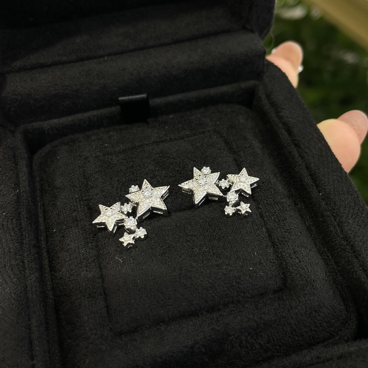 Star Stud Earrings for Women, Five-Point Pavé Sparkle Ear Studs, S925 Needle product image