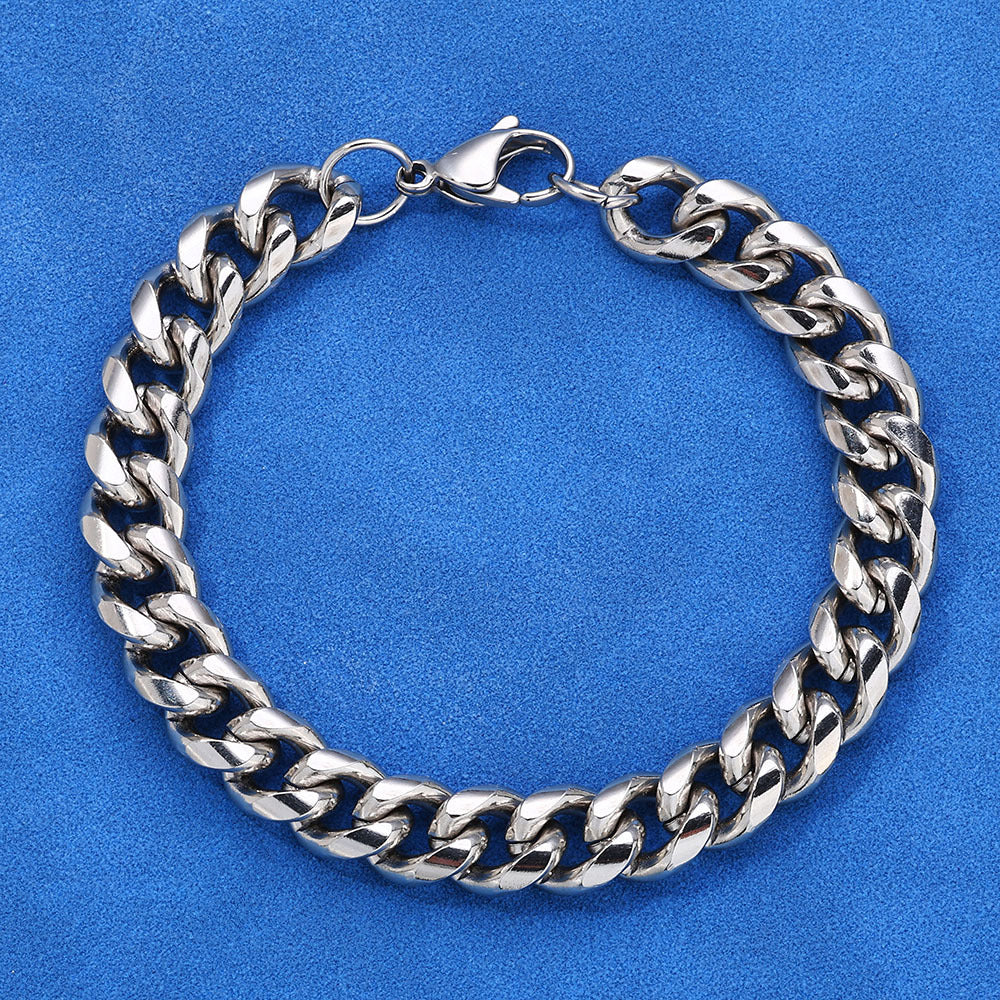 4-9 mm Polished Cuban Stainless steel Bracelet - CHA163 product image