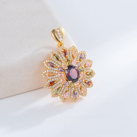 Elegant Ice Flower Statement Pendant Necklace for Women Party Jewelry