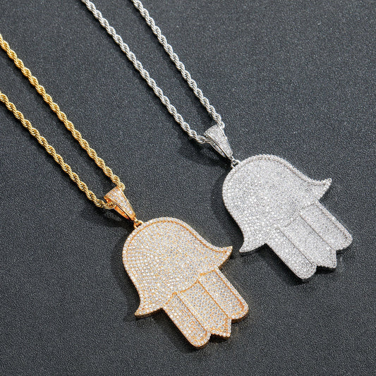 Hip Hop Fashion Cubic Zirconia Pendant Necklace for Men and Women