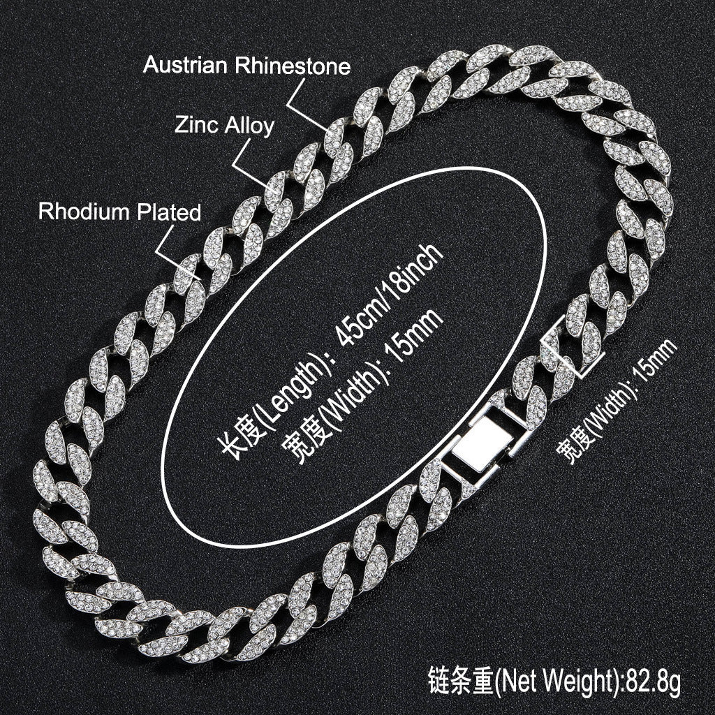 Hip Hop Cuban Link Alloy Necklace for Men