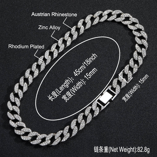 Hip Hop Cuban Link Alloy Necklace for Men