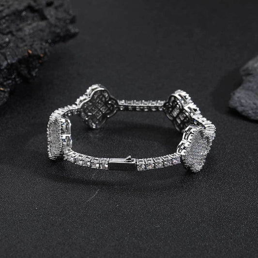 Clover CZ Tennis Copper Bracelet in Selectable Colors and Sizes - CHA281 product image