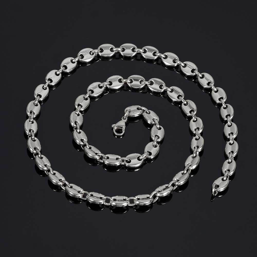 5-11 mm Polished Mariner Link Hip Hop Necklace with Stainless steel Base - CHA028 product image
