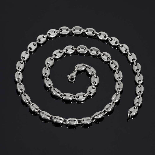 5-11 mm Polished Mariner Link Hip Hop Necklace with Stainless steel Base - CHA028 product image