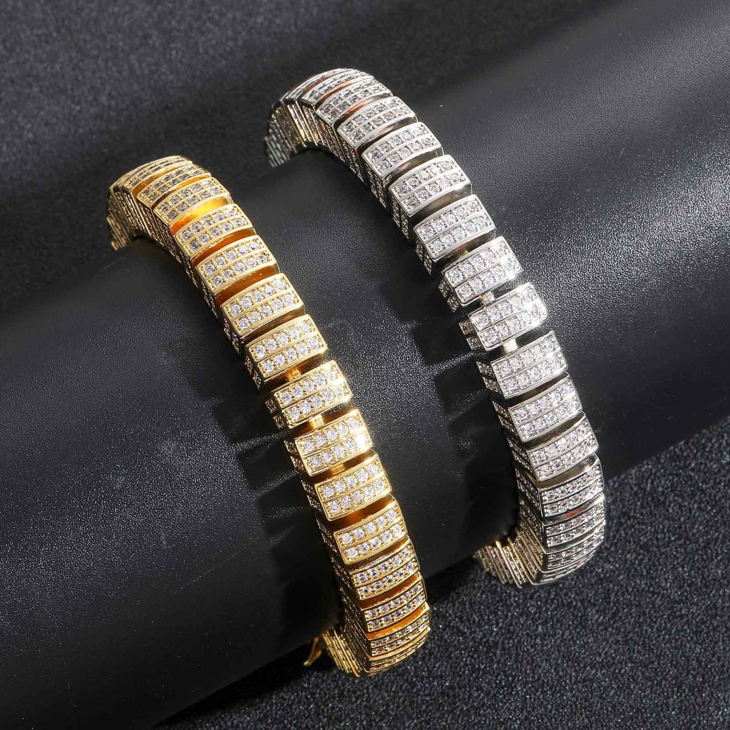 Hip Hop Fashion Cubic Zirconia Bracelet for Men and Women
