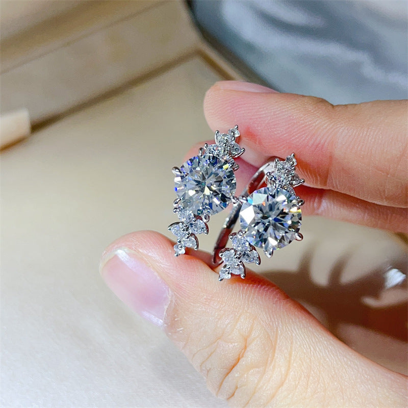 Moissanite Geometric Ring for Women, Elegant Engagement Ring Style, Square-Inspired Dress Ring product image