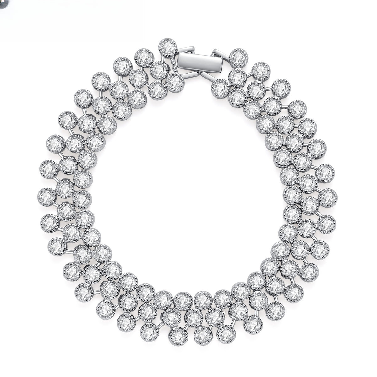 Round Halo Cluster Tennis Bracelet for Women Elegant Statement Jewelry product image