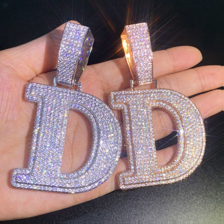 Iced Out Copper Letter Pendant Necklace product image