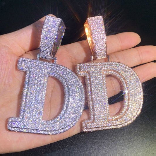 Iced Out Copper Letter Pendant Necklace product image