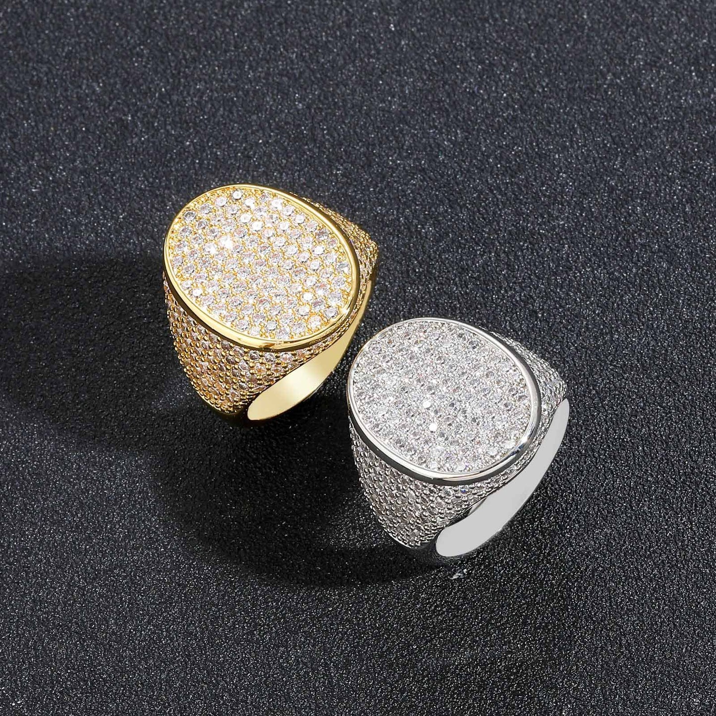 Hip Hop Vintage Geometric Round Copper Ring for Men
