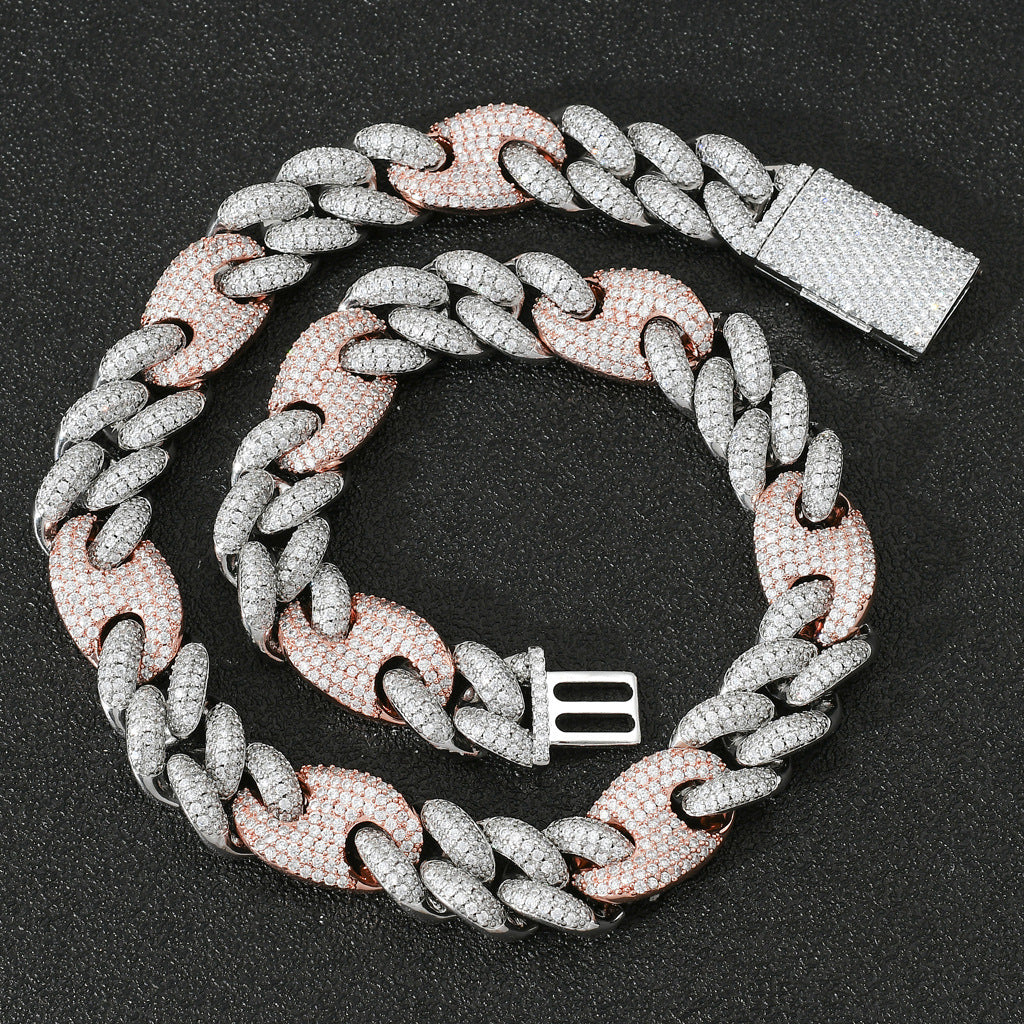 Hip Hop Cuban Link Cubic Zirconia Necklace for Men
