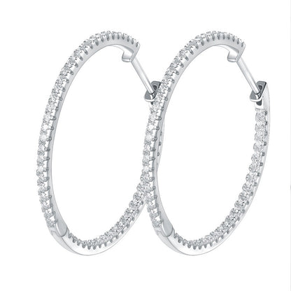 Sparkling Pave Hoop Earrings for Women, Huggie-Style Round Earrings, Everyday Shine
