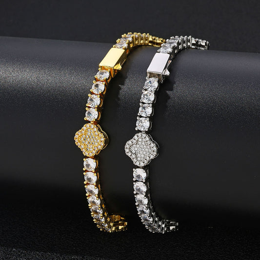 Clover CZ Tennis Copper Bracelet in Selectable Colors and Sizes - CHA306 product image