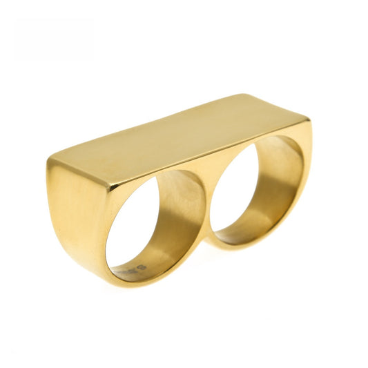 Unisex Minimalist Oval Stainless Steel Ring in Gold or Silver