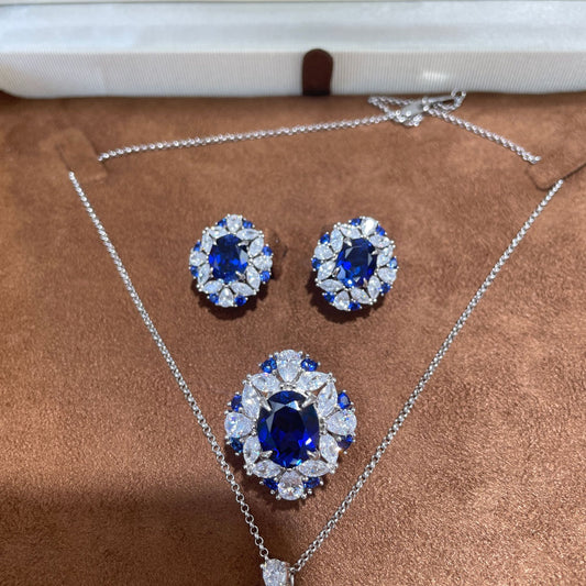 Blue Crystal Necklace and Earrings Set product image