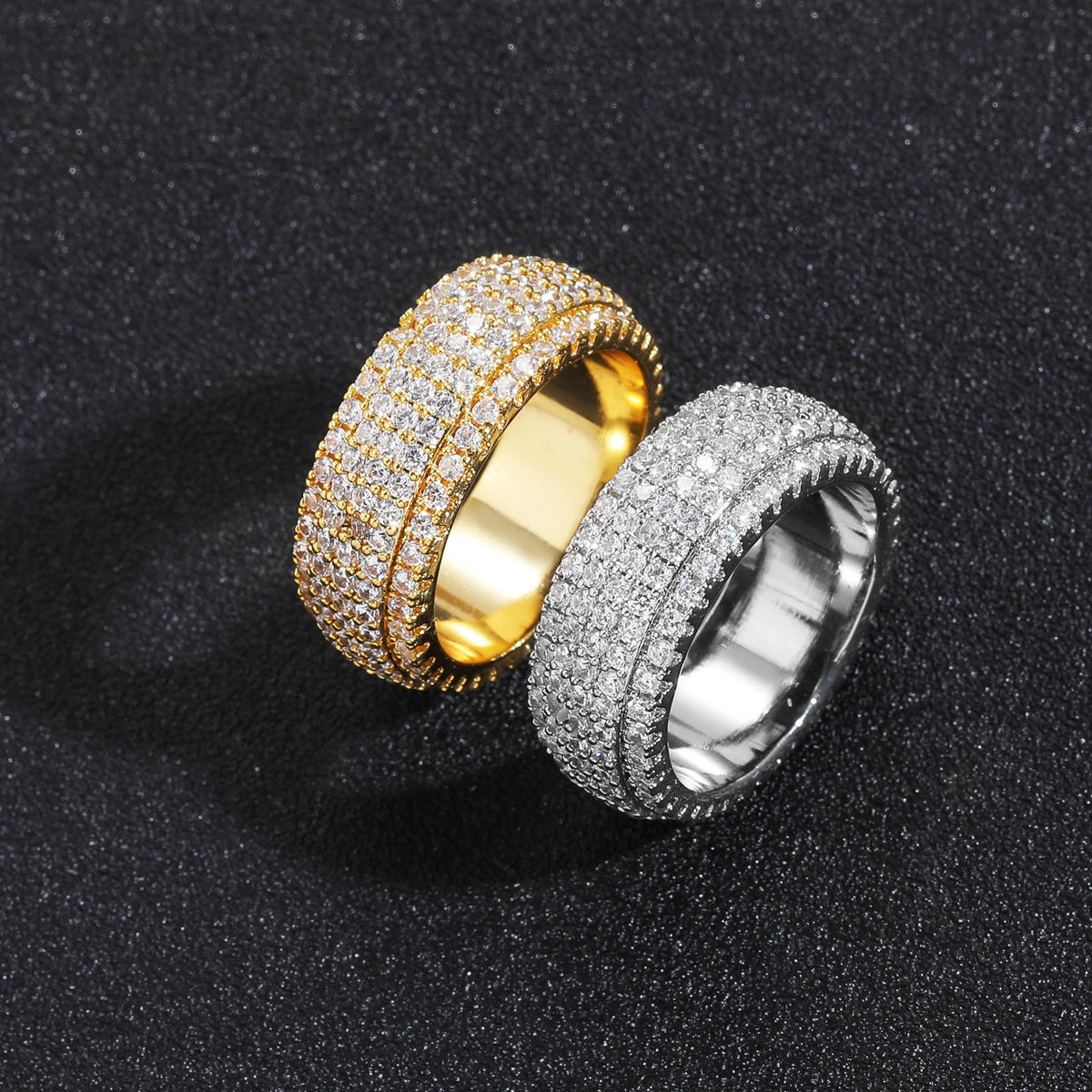 Hip Hop Minimalist Fashion Cubic Zirconia Ring for Men and Women product image