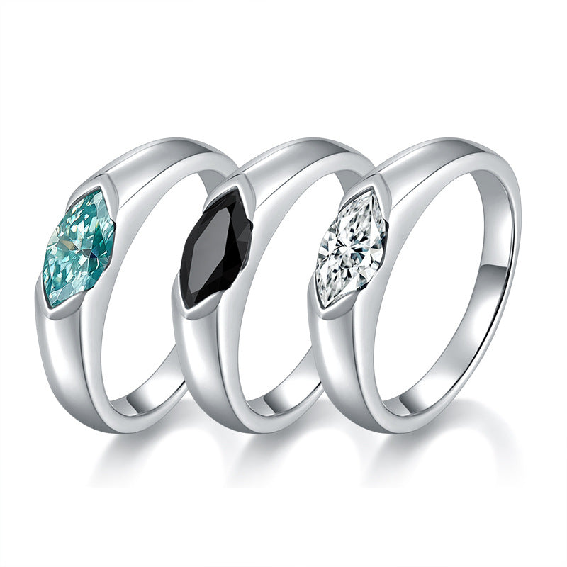 Marquise Moissanite Ring, Solid Silver Solitaire Ring for Women and Men, Promise Ring, Engagement Ring Style, 2026 Trend product image