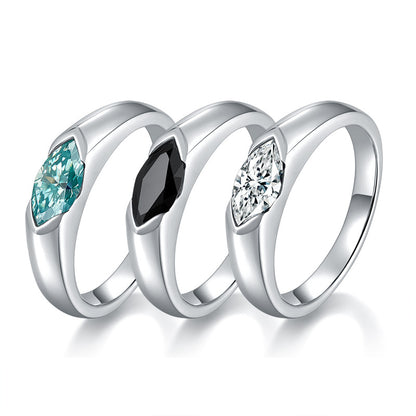 Marquise Moissanite Ring, Solid Silver Solitaire Ring for Women and Men, Promise Ring, Engagement Ring Style, 2026 Trend