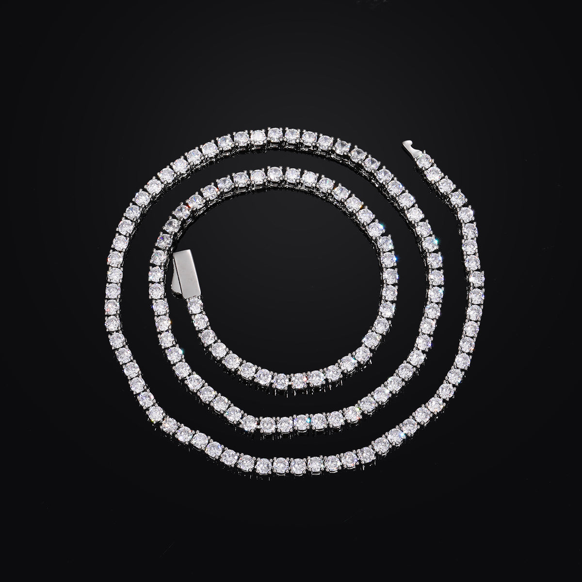 Unisex Iced Out Tennis Chain Necklace & Bracelet Set in Cubic Zirconia product image
