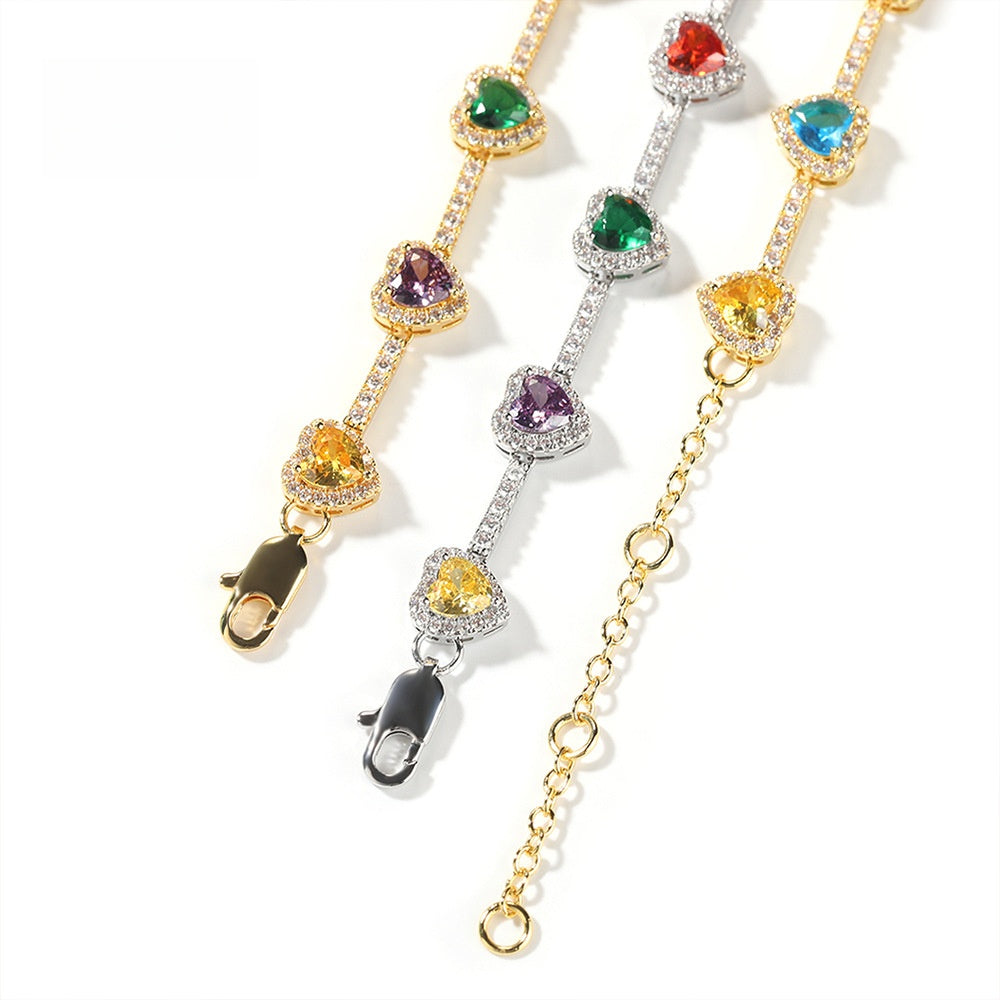 Heart Chain Bracelet and Necklace Set for Couples – Gold Plated or Silver Plated Statement Jewelry product image