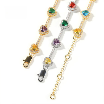 Heart Chain Bracelet and Necklace Set for Couples – Gold Plated or Silver Plated Statement Jewelry