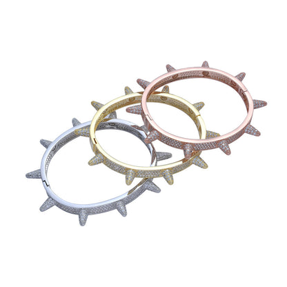 Hip Hop Punk Fashion Copper Bracelet for Men and Women