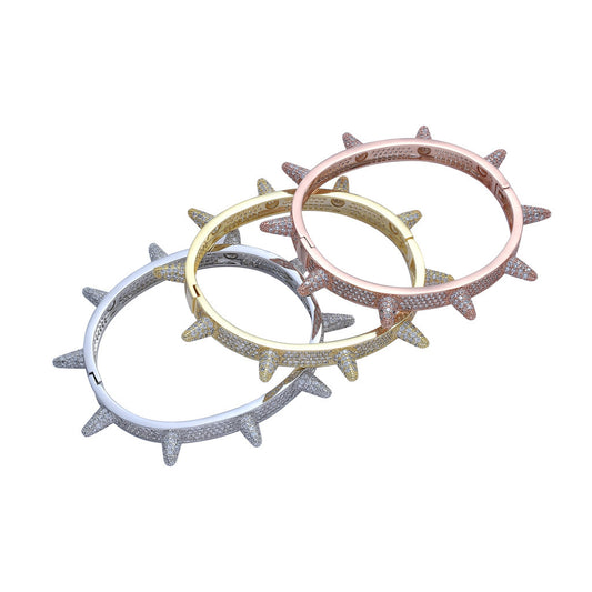 Hip Hop Punk Fashion Copper Bracelet for Men and Women
