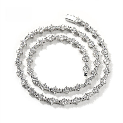 Unisex Crystal Line Chain Necklace & Bracelet - Silver or Gold Color Statement Jewelry
