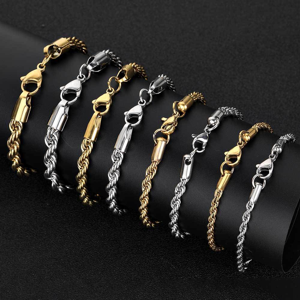 3-6 mm Twisted Rope Stainless steel Bracelet - CHA094 product image