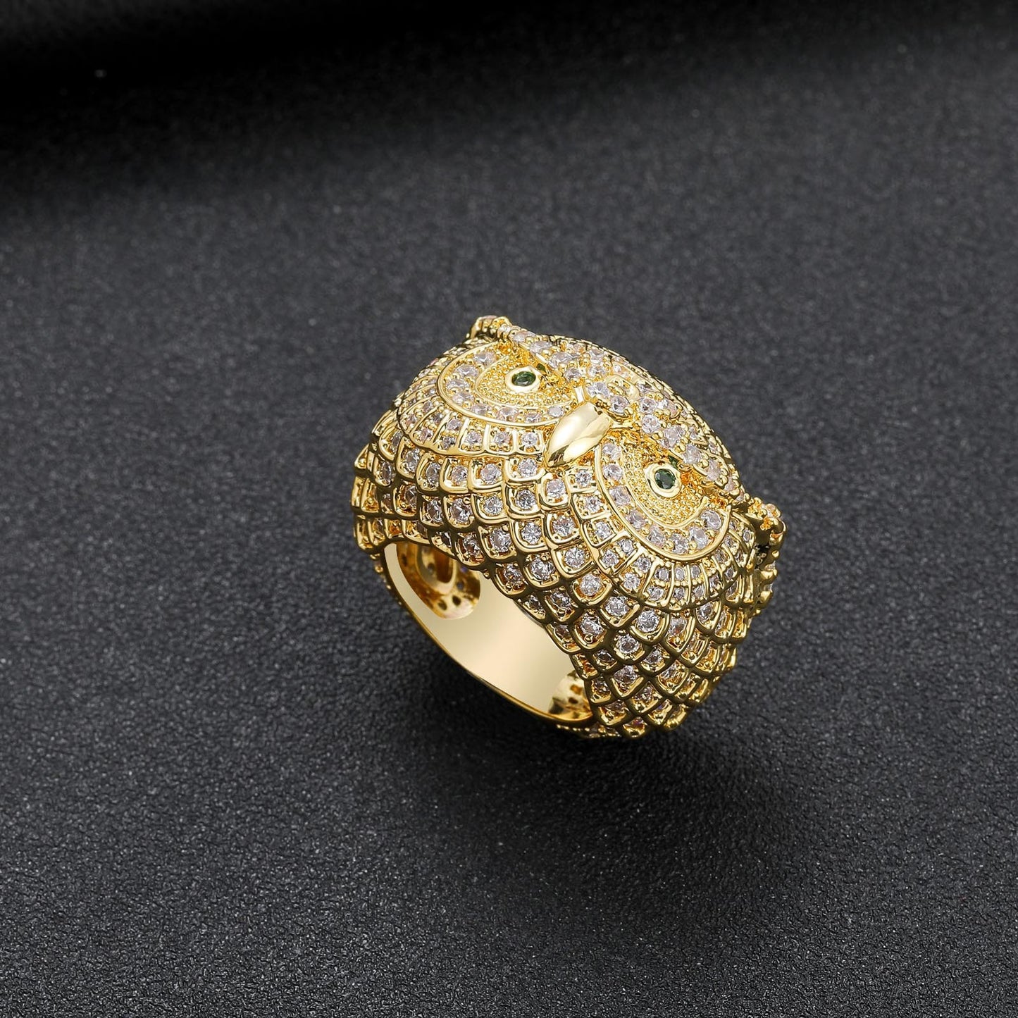 Hip Hop Vintage Cuban Link Cubic Zirconia Ring for Men