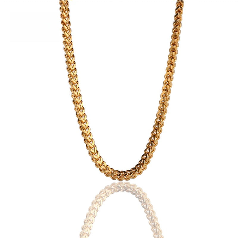 Unisex Stainless Steel Chain Necklace, Gold Plated or Silver Tone Minimalist Statement Pendant Chain product image